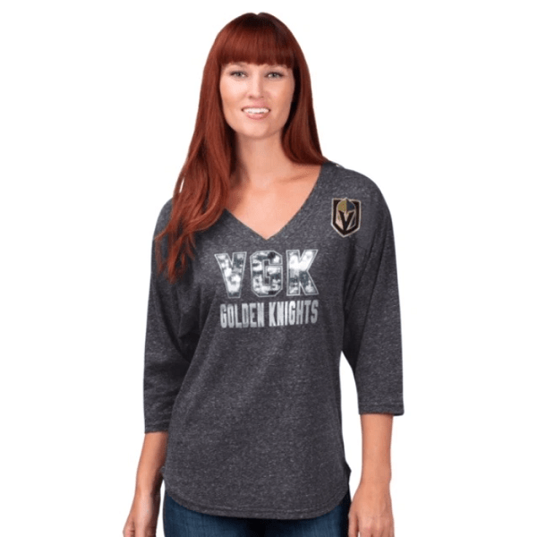 Vegas Golden Knights Women's 3/4 Sleeve Sequin Shirt