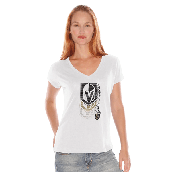 Vegas Golden Knights Women's White V-Neck Shirt