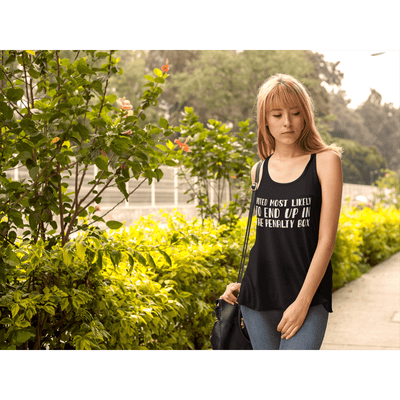 Tank Top "Voted Most Likely To End Up In The Penalty Box" Women's Tri-Blend Racerback Tank