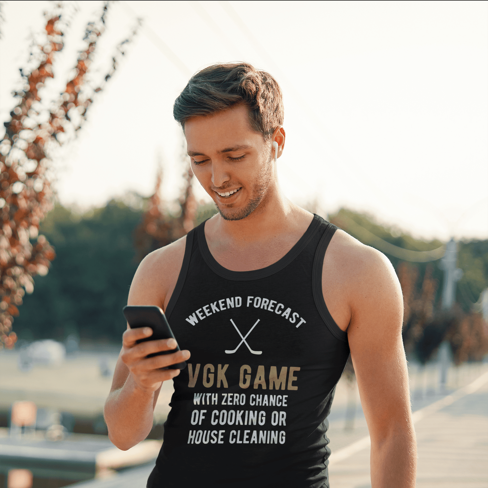 Tank Top "Weekend Forecast VGK Game" Unisex Jersey Tank Top