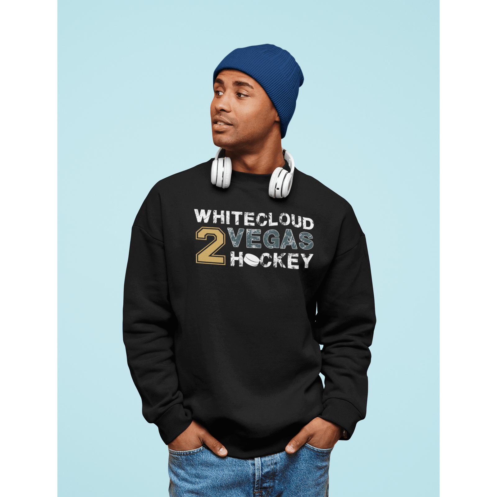 Sweatshirt Whitecloud 2 Vegas Hockey Unisex Crewneck Sweatshirt