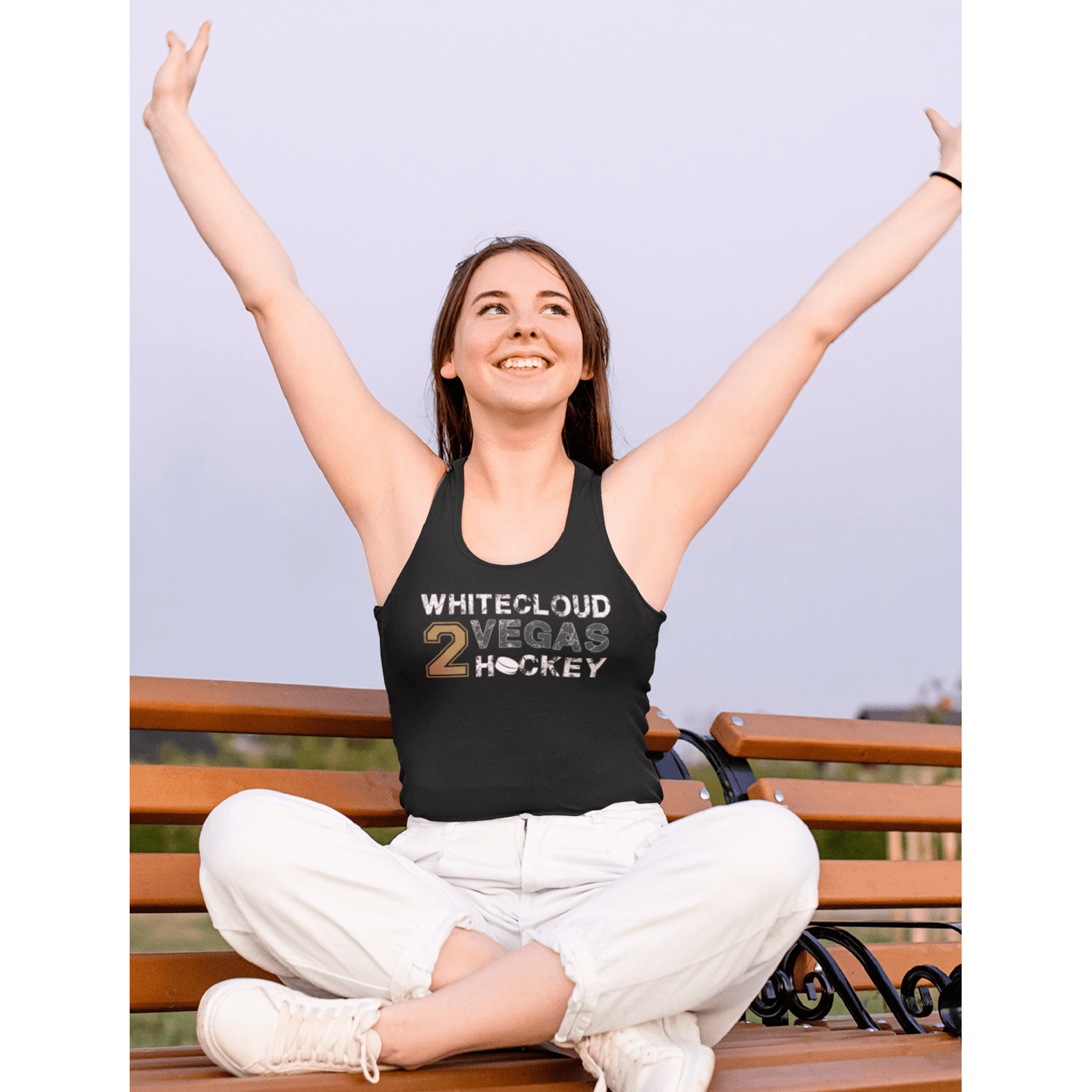 Tank Top Whitecloud 2 Vegas Hockey Women's Tri-Blend Racerback Tank