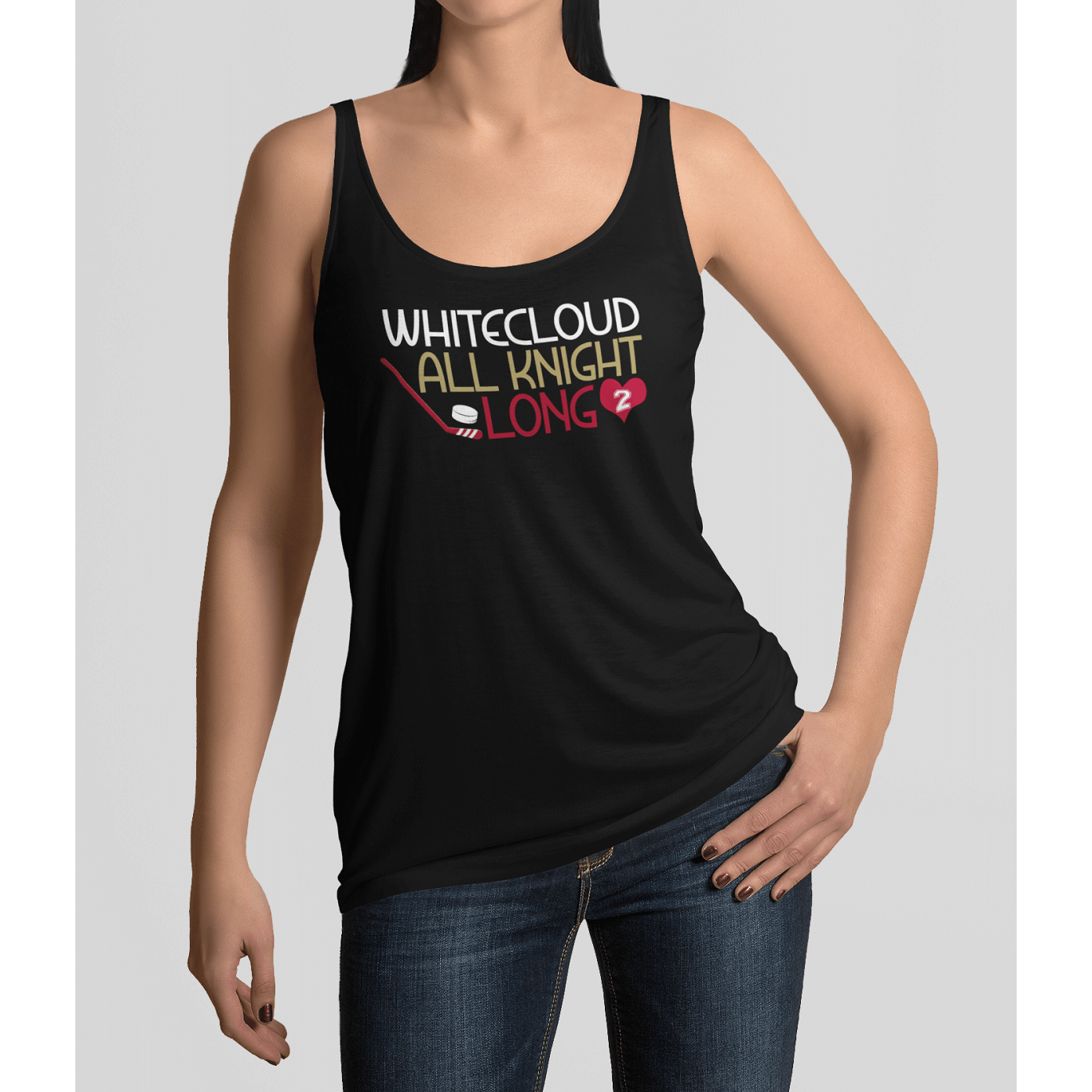 Tank Top Whitecloud All Knight Long Women's Tri-Blend Racerback Tank