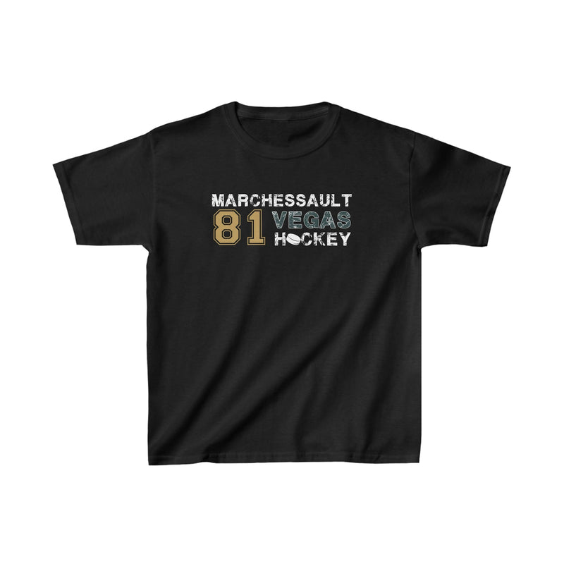 Vegas Golden Knights #81 Jonathan Marchessault #81 Black Name And Number  Long Sleeve T-Shirt
